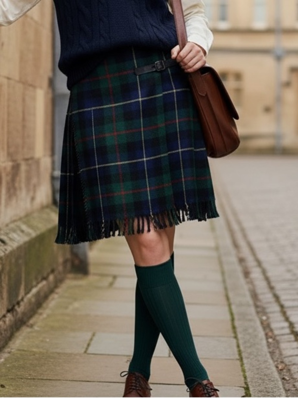 Karen Kane Skirt USA 25% Wool Kilt-Inspired Academia Tartan Preppy Heritage